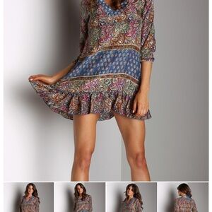 Tolani Multicolor Paisley Silk Dress